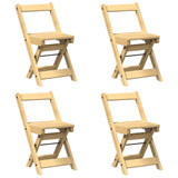 Dining Chairs Foldable 4 pcs Corona Wax Brown Solid Wood Pine 4013434