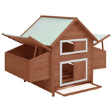 Chicken Coop Mocha and White 150x96x110 cm Solid Firwood 171461