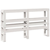 Headboard with Shelves White 140 cm Solid Wood Pine 850885