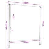 Outdoor Roller Blind Anthracite and White 150 x 270 cm 42037139