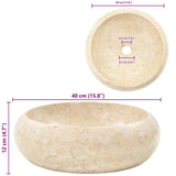 Sink 40x12 cm Marble Cream 142767