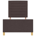 ZNTS Bed Frame in Dark Brown, 90x190 cm, Fabric 3344616
