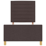 ZNTS Bed Frame in Dark Brown, 90x190 cm, Fabric 3344616