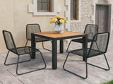 Dining Set Black and Brown WPC, Aluminium, PVC Rattan, Steel 3060125