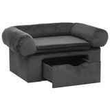 Dog Sofa with Drawer Dark Grey 75x50x38 cm Plush 171079