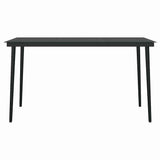 5 Piece Garden Dining Set Black Poly Rattan Glass 3334487