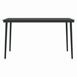 5 Piece Garden Dining Set Black Poly Rattan Glass 3334487