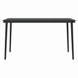 5 Piece Garden Dining Set Black Poly Rattan Glass 3334487
