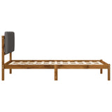 Bed Frame with Upholstered Headboard Natural and Light Grey 904197