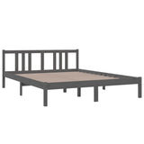 Bed Frame without Mattress Grey Solid Wood 150x200 cm King Size King Size 814891