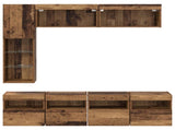 TV Cabinet with LED Wall-mounted 7 pcs Old Wood Engineered Wood 3402983