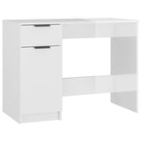 ZNTS Desk High Gloss White 100x50x75 cm Engineered Wood 811499