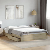 Bed Frame with Drawers without Mattress Sonoma Oak 160x200 cm 3280645