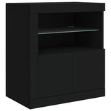 Sideboard with LED Lights Black 181.5x37x67 cm 3209038