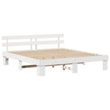 Bed Frame with Headboard White 180 x 200 cm Solid Pine Wood 872432