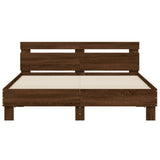 Bed Frame without Mattress Brown Oak 150x200 cm King Size 3207419