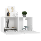 7 Piece TV Cabinet Set White Engineered Wood 3078661