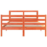 Bed Frame without Mattress Wax Brown 140x190 cm Solid Wood Pine 3305840