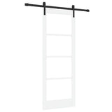 Sliding Door ORKDAL White 78 x 202 cm Solid Pine Wood and Glass 3331936