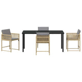 Garden Dining Set 5 pcs Beige Poly Rattan 3380767