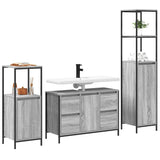Bathroom Furniture Set with Drawer 3 pcs Grey sonoma and Black 3328382