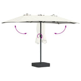 Garden Parasol Sand and Anthracite 385 x 209 x 244 cm Polyester 42003283