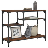 Console Table with Shelves Brown Oak 100x35x75 cm 837786
