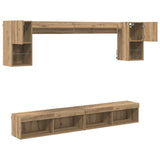 TV Wall Units with LED 6 pcs Artisan Oak Engineered Wood 3402956