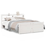 Bed Frame with Headboard without Mattress White 135x190 cm Double 3306753