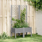 Garden Planter with Trellis Light Grey 80x40x142 cm PP 367922