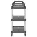 ZNTS 3-Tier Trolley Grey 81x41x92 cm Aluminium 30321