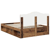 Bed Frame with Headboard Old Wood 140 x 200 cm Solid Pine Wood 3413306