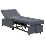 Sofa Bed Dark Grey 194 x 67 x 82 cm Velvet 42008595