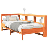 Bookcase Bed without Mattress Wax Brown 90x190 cm Solid Wood Pine 3324444