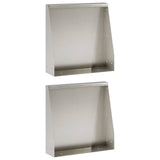 Retaining Wall 2 pcs 40 x 12 x 40 cm Stainless Steel Silver 8015252