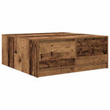 Coffee Table with Drawers Old Wood 100x100x40 cm 3328406