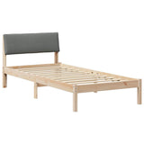 Bed frame Brown and dark grey 100 x 200 cm Solid pine wood 878560