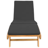 Sun Lounger Brown and Dark Grey Polyester 42032683