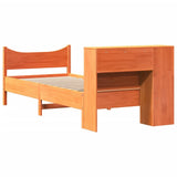 Bed Frame without Mattress Wax Brown 75x190 cm Small Single Solid Wood Pine 3323325