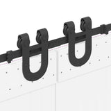 Sliding Door Hardware Kit 400 cm Steel Black 3295790