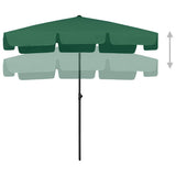 Beach Parasol Green Polyester 200x125 cm Tiltable Beach Parasol 314728