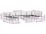 Outdoor Sofa Set 10 pcs Natural Solid Acacia Wood 3367002