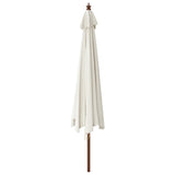 Garden Parasol with Wooden Pole Sand 400x273 cm 363175