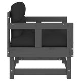 Garden Chair Grey Solid Pine Wood, Plywood, Oxford Fabric Modular 825445