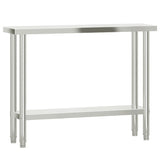 Kitchen Work Table with Overshelf 110x30x150 cm Stainless Steel 3208902