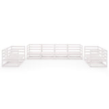 8 Piece Garden Lounge Set White Solid Pinewood 3075460