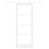 Sliding Door ORKDAL White 78 x 202 cm Solid Pine Wood and Glass 3332048