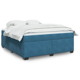 Box Spring Bed with Mattress Dark Blue 180x200 cm Velvet 3285303