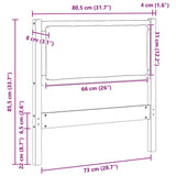 Headboard Other Brown 75 cm Solid pine wood 878985