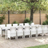 Garden Dining Set 13 pcs White Polt rattan 3378785